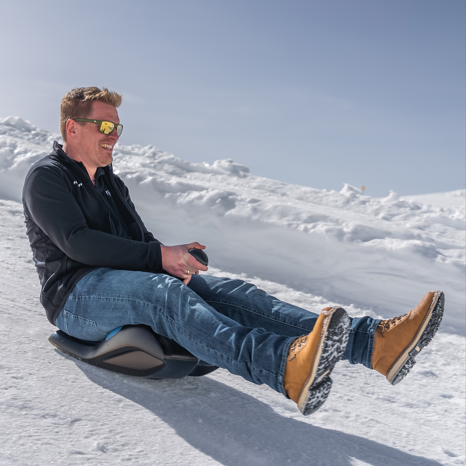Flo Steinweg am Rande eines Fotoauftrags in der Nähe von Oberstdorf.